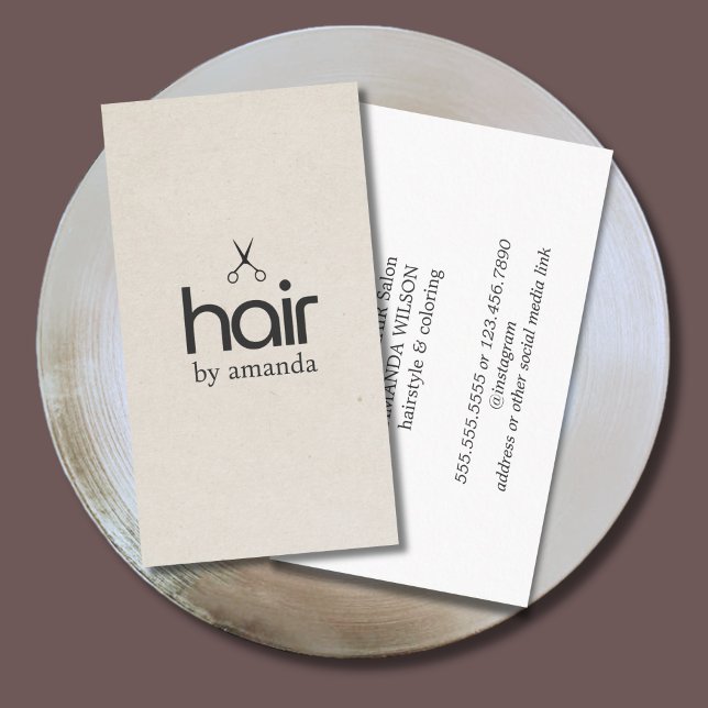 Minimalistische Elegant Textur Beige Fett Schissen Visitenkarte (Von Creator hochgeladen)