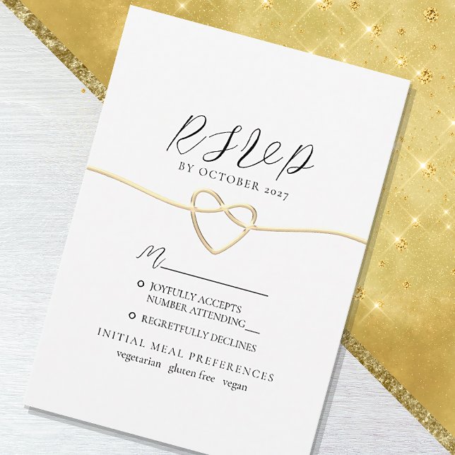 Minimalistische Elegant Wedding RSVP Card Karte (Von Creator hochgeladen)