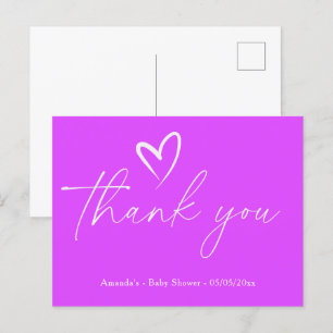 Minimalistische, elegante Babydusche Vielen Dank Postkarte
