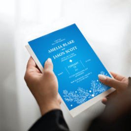 Minimalistische Elegante Blue Wedding Einladung