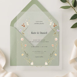 Minimalistische elegante Blumenhochzeit Acryleinladungen