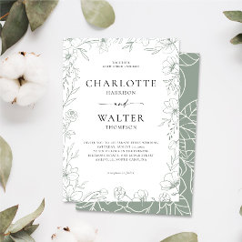 Minimalistische elegante Blumenhochzeits-Einladung Save The Date