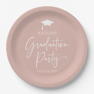 Minimalistische Elegante Blush Pink Graduation Par Pappteller