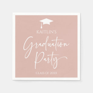 Minimalistische Elegante Blush Pink Graduation Par Serviette