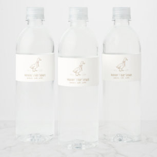 Minimalistische elegante Boho-lustige-Gans-Baby-Pa Wasserflaschenetikett