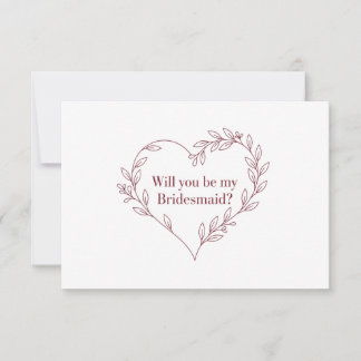 Minimalistische elegante Braidsmaid-Vorschlagskart Einladung