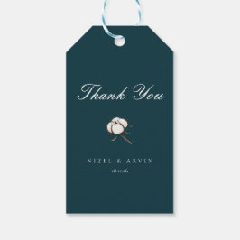 Minimalistische elegante Cotton Deep Green Wedding Geschenkanhänger