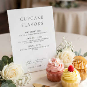 Minimalistische elegante Cupcake-Geschmacksrichtun Sockelschild
