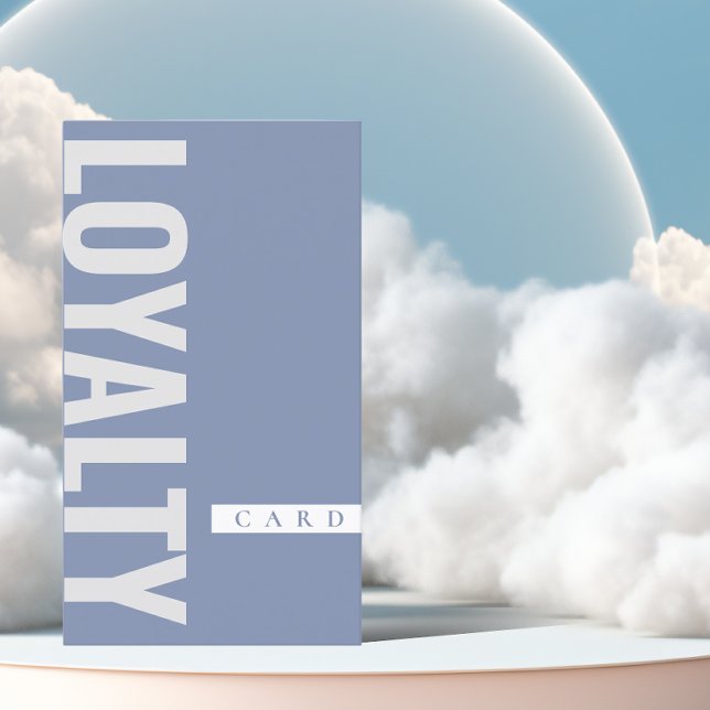 Minimalistische Elegante Dusty Blue Loyalty Card Visitenkarte (Von Creator hochgeladen)
