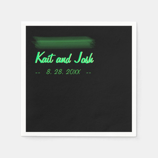 Minimalistische Elegante Fab Style Wedding Serviette (Vorderseite)