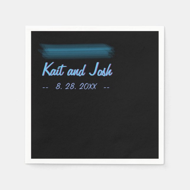 Minimalistische Elegante Fab Style Wedding Serviette (Vorderseite)