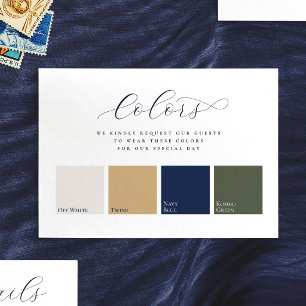 Minimalistische elegante Farben Brautkleid Hochzei Begleitkarte