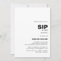 Minimalistische Elegante Formal Sip and See