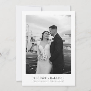 Minimalistische elegante Foto-Hochzeit Save-the-Da Save The Date