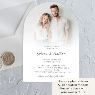 Minimalistische elegante Foto-Overlay-Hochzeit Acryleinladungen