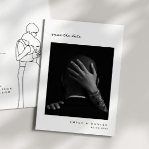 Minimalistische elegante Foto-Save-the-Date-Einlad Save The Date