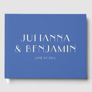 Minimalistische elegante französisch blaue Hochzei Gästebuch