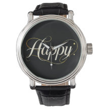 Minimalistische elegante Gold-Happy-Typografie - K