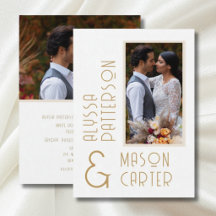 Minimalistische Elegante Gold Moderne Foto Hochzei