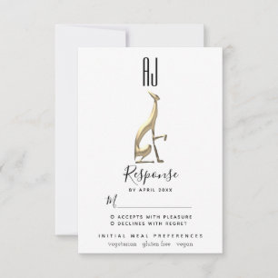 Minimalistische Elegante Goldfels-Hochzeit RSVP Karte