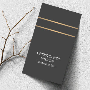 Minimalistische elegante graue FAUX-Kupfer-Linien- Visitenkarte
