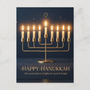Minimalistische Elegante Happy Chanukka Grußkarte Postkarte