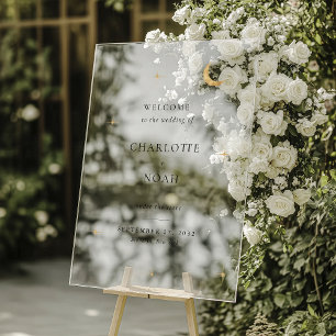 Minimalistische elegante himmlische Hochzeitsbegrü Acrylschild