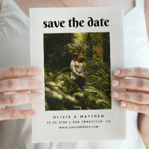 Minimalistische elegante Hochzeit   Sauberes Foto Save The Date