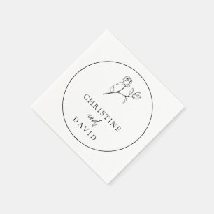 Minimalistische Elegante Hochzeit Serviette