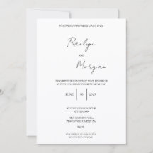 Minimalistische elegante Hochzeits-Einladung