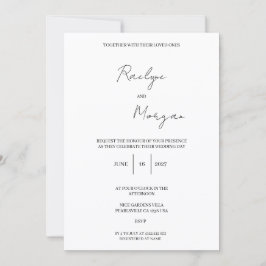 Minimalistische elegante Hochzeits-Einladung Dankeskarte