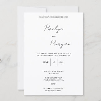 Minimalistische elegante Hochzeits-Einladung Dankeskarte