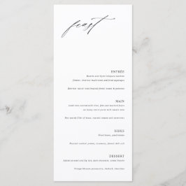 Minimalistische elegante Hochzeits-Menükarte Menükarte