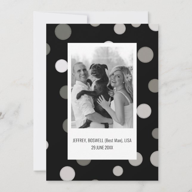 Minimalistische, elegante Hochzeitskarte Ankündigung (Rückseite)