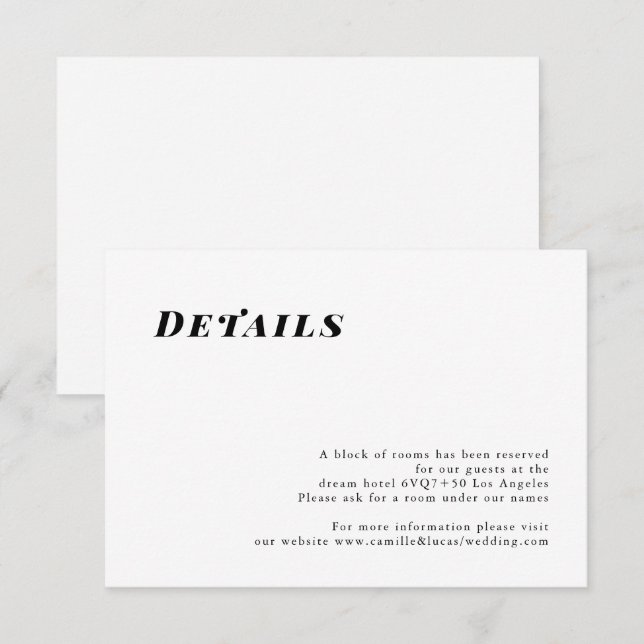 Minimalistische Elegante Hochzeitskarte RSVP Karte (Vorne/Hinten)