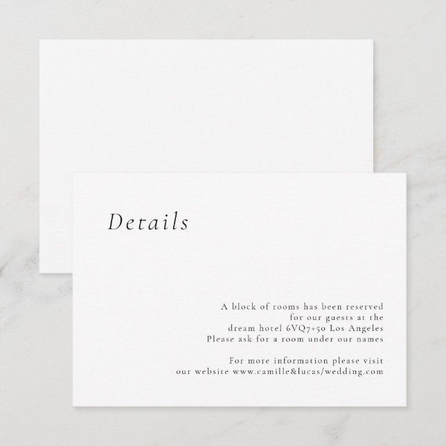 Minimalistische Elegante Hochzeitskarte RSVP Karte (Vorne/Hinten)