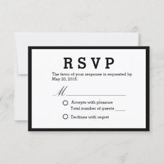 Minimalistische Elegante Hochzeitsreaktion UAWG RSVP Karte