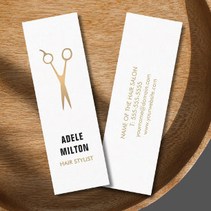 Minimalistische Elegante Imitate Gold Weißer Haar Mini Visitenkarte