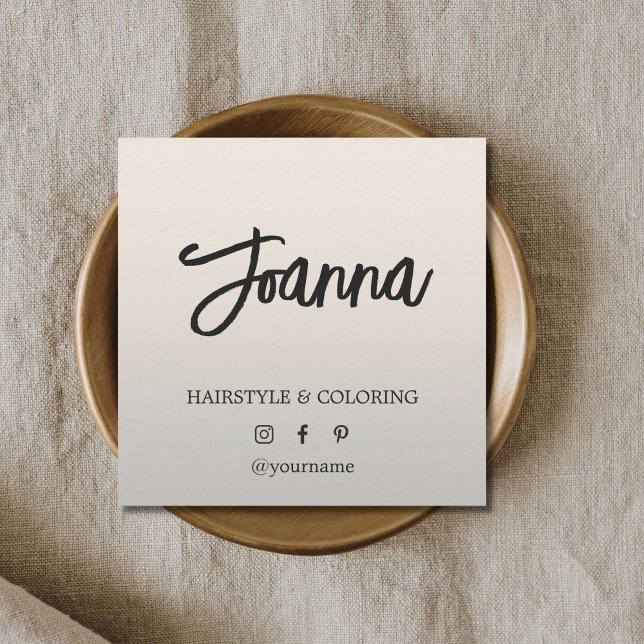 Minimalistische elegante Imitate Metal Fett Friseu Quadratische Visitenkarte (Von Creator hochgeladen)