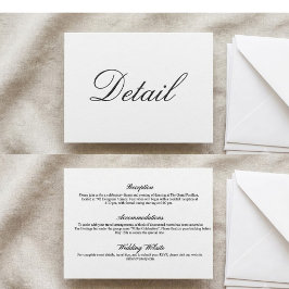 Minimalistische elegante Kalligrafie-Hochzeitsdeta Einladung