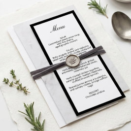 Minimalistische elegante Kalligrafie-Hochzeitsmenü Einladung