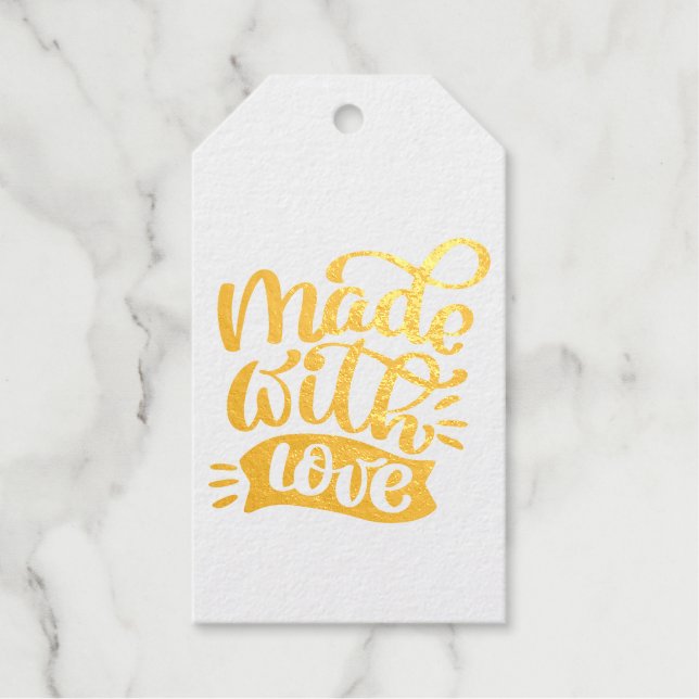 Minimalistische Elegante Kalligraphie Made with Li Geschenkanhänger (Vorderseite)