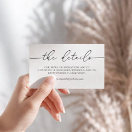 Minimalistische elegante kalligraphische Hochzeitd Begleitkarte