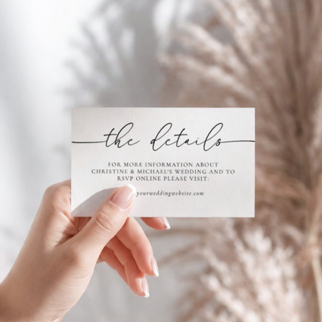 Minimalistische elegante kalligraphische Hochzeitd Begleitkarte (Von Creator hochgeladen)