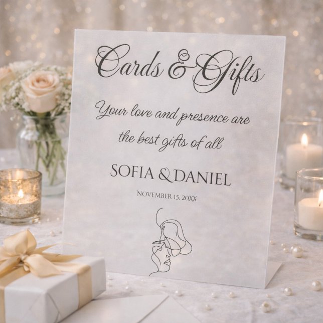 Minimalistische elegante Karten und Geschenke Hoch Sockelschild (Von Creator hochgeladen)