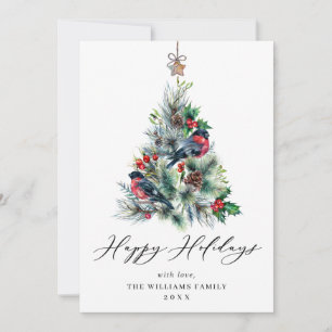 Minimalistische elegante Kiefer Weihnachtsgruß Feiertagskarte