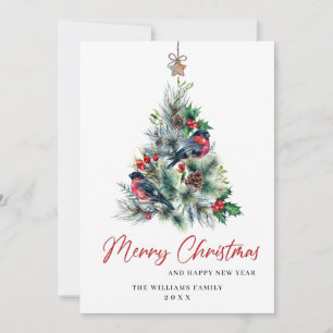Minimalistische elegante Kiefer Weihnachtsgruß Feiertagskarte