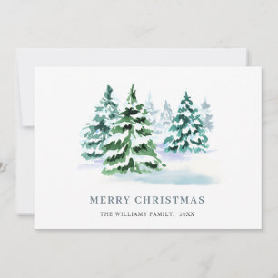 Minimalistische elegante Kiefern-Weihnachtsgrüße Feiertagskarte