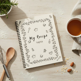 Minimalistische elegante Kochrezepte Notizbuch