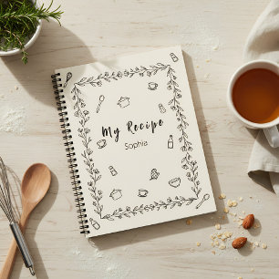 Minimalistische elegante Kochrezepte Notizbuch
